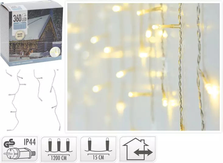 Jääpuikko led 360 lämmin valkoinen IP44 - Jouluvalot - 8719202259506 - 1