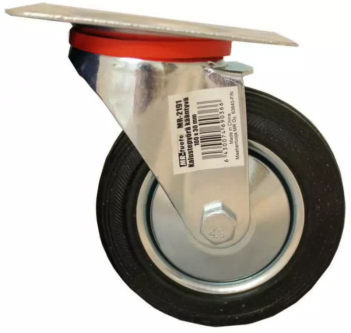 Kalustepyörä kääntyvä 100x30mm - Huonekalupyörät - 6430074690366 - 1