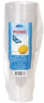 Kertakäyttömuki Smile 500ml kirkas 25kpl - Kertakäyttömukit - 4742002006326 - 1