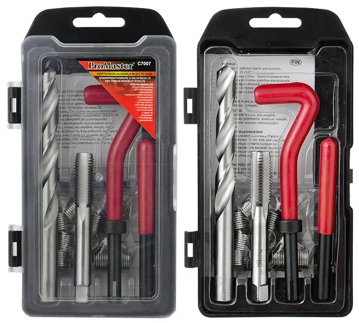 Kierteenkorjaussarja M12x1.75 15-os. - Kierretyökalut - 6420286870076 - 1