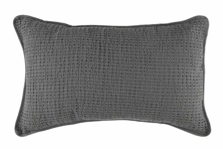 Koristetyyny Waffle 50x80 cm harmaa - Koristetyynyt ja sohvanpäälliset - 6410413350076 - 1