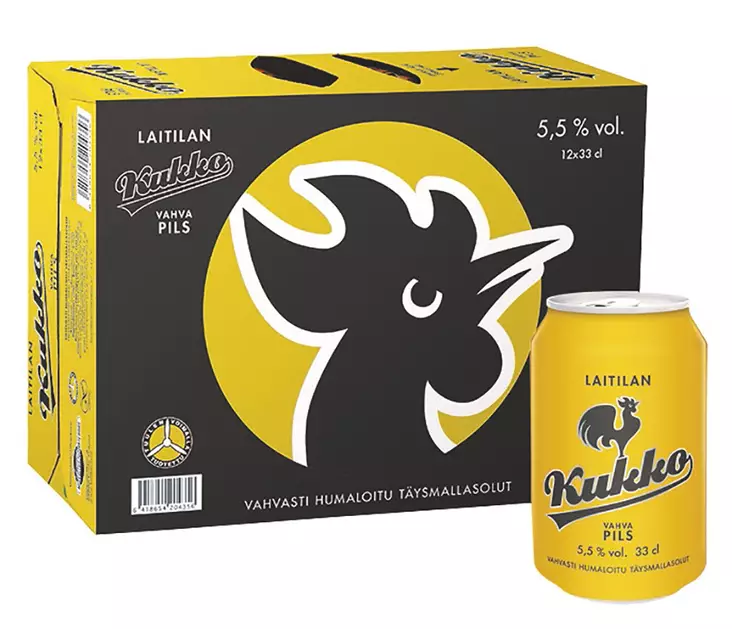 LAITILAN KUKKO VAHVA PILS 5,5% 12-PACK - Kissat - 6418654204356 - 1