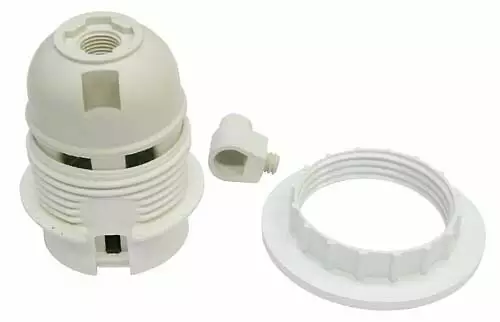 Lampunpidin E27 kierteellä valkoinen - Valaisintarvikkeet - 6438140944146 - 1