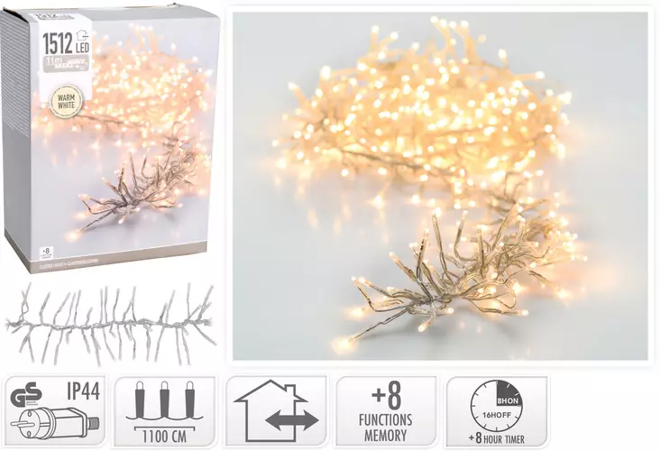 Led-valosarja 1512led lämminvalkoinen - Jouluvalot - 8720573813846 - 1