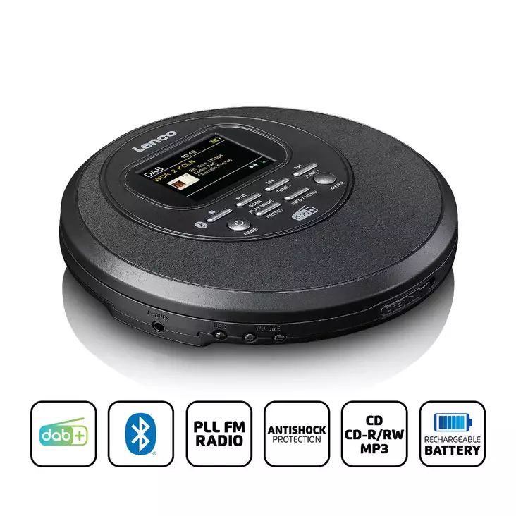 Lenco cd-500bk - cd-soitin bluetoothilla ja dab+/fm - Radiot, soittimet ja radiopuhelimet - 8711902079576 - 1