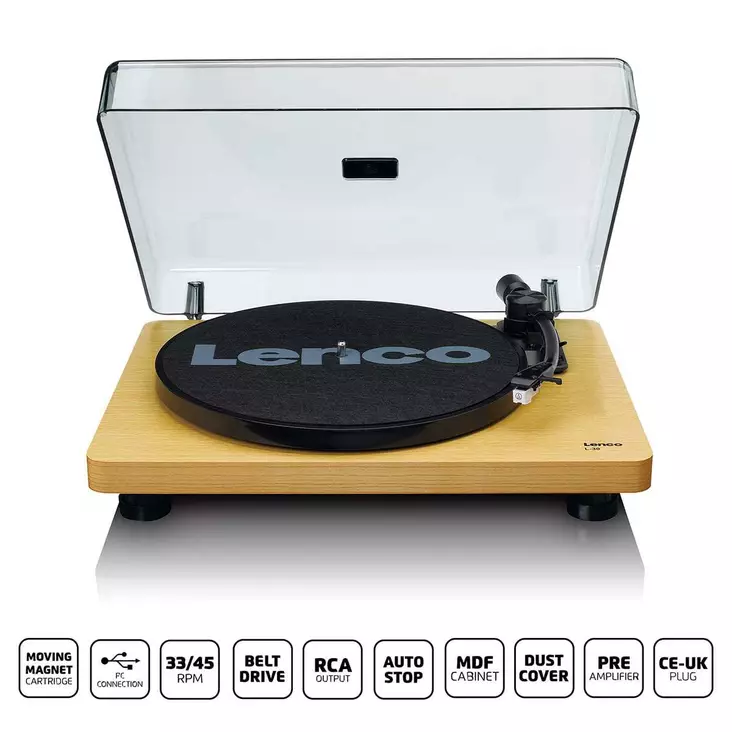 Levysoitin lenco l-30wd ruskea - Radiot, soittimet ja radiopuhelimet - 8711902037576 - 1