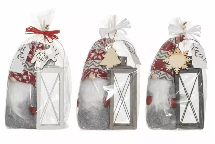 Lyhty ja tonttu lahjapakkaus - Ulko- ja sisälyhdyt - 6410413104006 - 2