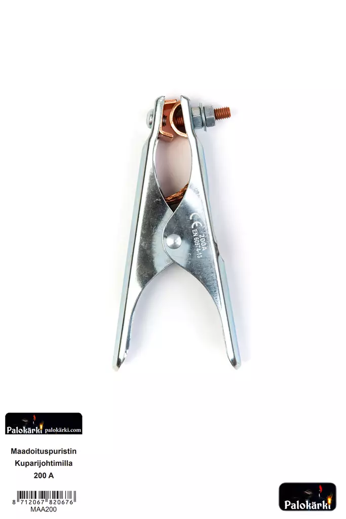 Maadoituspuristin kuparijohtimilla 200A - Hitsaustarvikkeet ja työkalut - 8712067820676 - 1