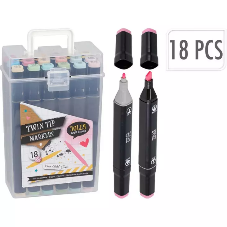 Marker Duo tussit 18kpl - Tussit, kuitukynät ja korostuskynät - 8721037840156 - 1