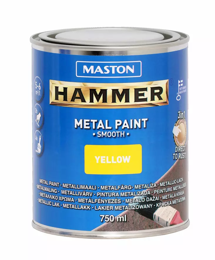 Maston Hammer Sileä Keltainen 750ml - Metallimaalit - 6412490017606 - 2