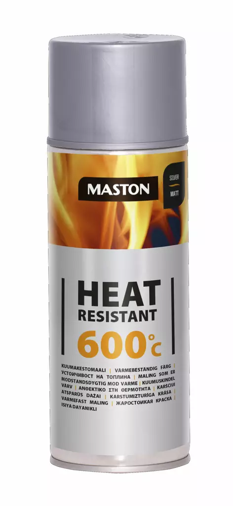 Maston Kuumakestomaali 600°C hopea 400ml - Spraymaalit - 6412494009966 - 2