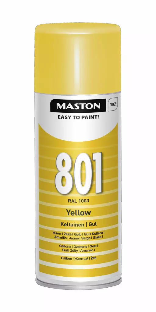 Maston Spraymaali 100- Keltainen 801 400ml - Spraymaalit - 6412491008016 - 2