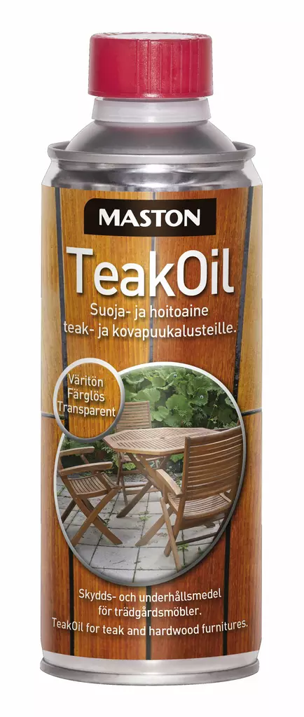 Maston Teak Oil 450 ml väritön - Puunsuojat ja petsit - 6412496054506 - 2