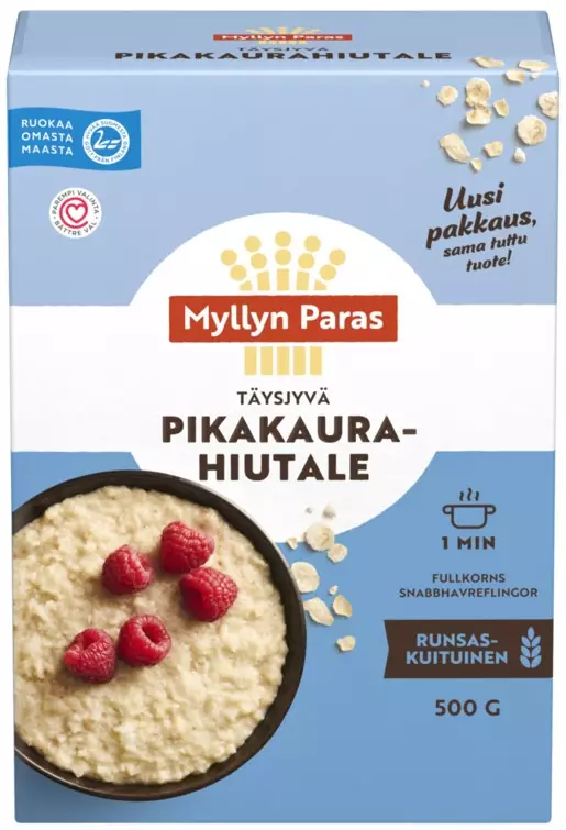 Myllyn Paras täysjyvä pikakaurahiutale - Pastat, riisit ja jauhot - 6417700053696 - 1