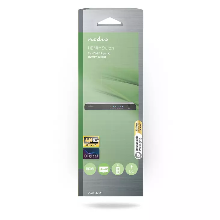 Nedis Hdmi-kytkin 5-porttinen - Näyttökaapelit - 5412810329496 - 1
