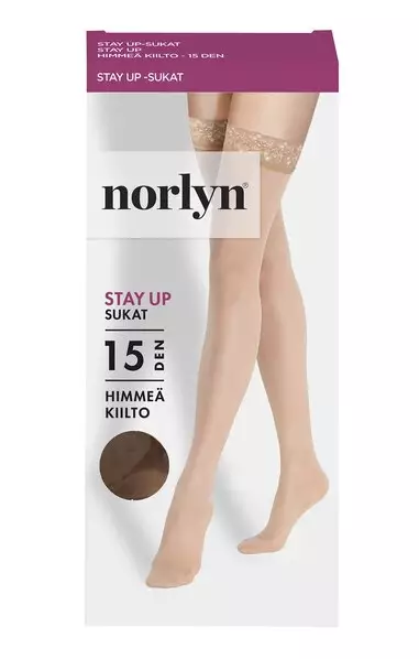 Norlyn stay Up sukat 15den Powder L-XL - Naisten sukat ja sukkahousut - 7028413006146 - 1