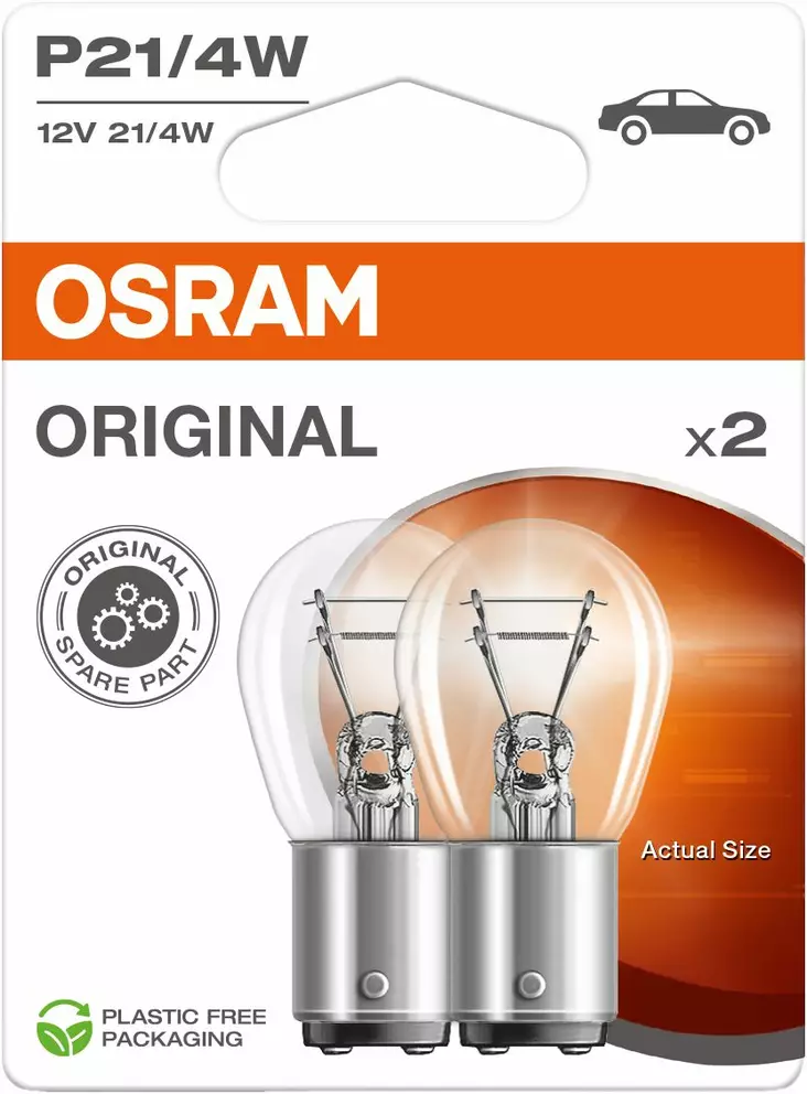 Osram P21/4W 12V Polttimo 2 kpl - Halogen ajovalot ja polttimot - 4062172396226 - 1