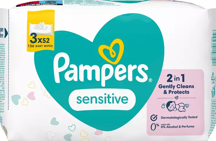 Pampers Sensitive Baby Wipes 156kpl - Makeiset - 8001841062556 - 1
