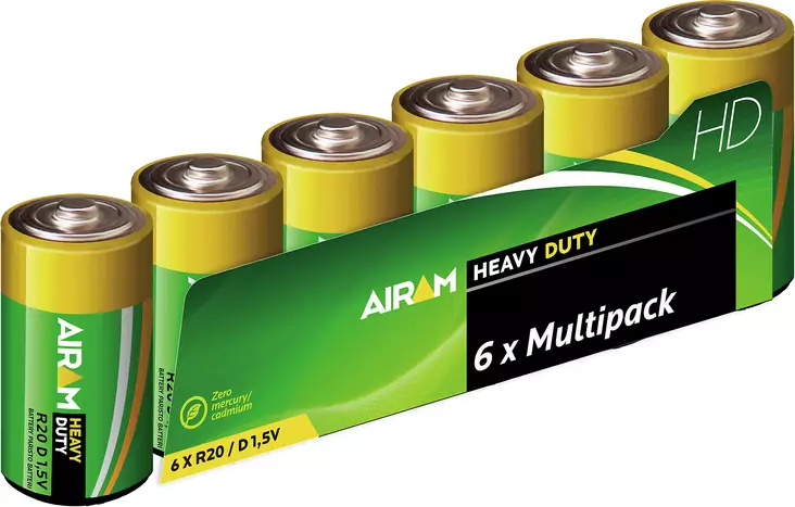 Paristo Airam HD Plus R20 D 6 kpl - Sormiparistot - 6435200000316 - 2