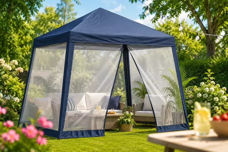 Paviljonki hyttysverkolla 3x3m - Paviljongit,katokset ja näkösuojat - 6438168118536 - 1