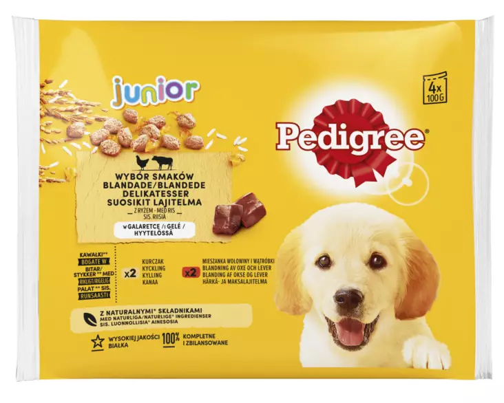 Pedigree Junior hyytelölajitelma 4x100g - Koiran märkäruoat - 5900951249426 - 1