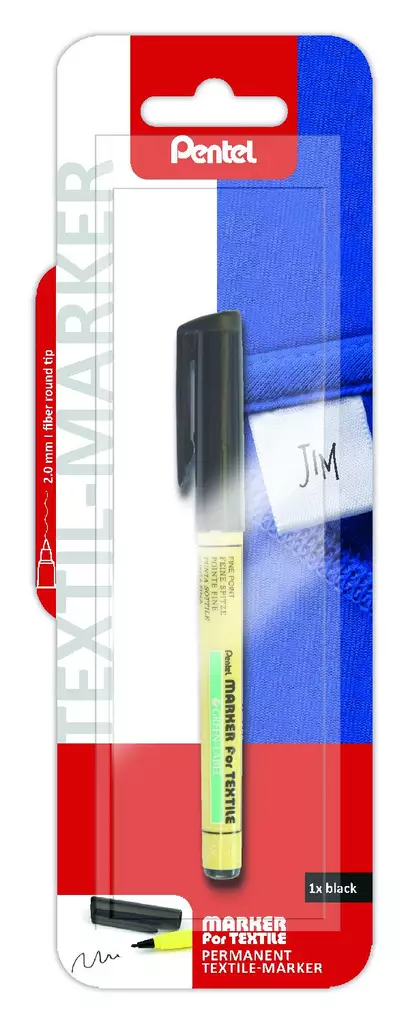 Pentel Huopakynä XNM10 tekstiili musta pyöreäkärki - Tussit, kuitukynät ja korostuskynät - 4016284320976 - 1