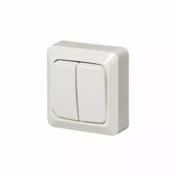 Pintakytkin ABB Jussi 2 Vipua Valkoinen - Sähköasennuskytkimet - 6418677310096 - 1