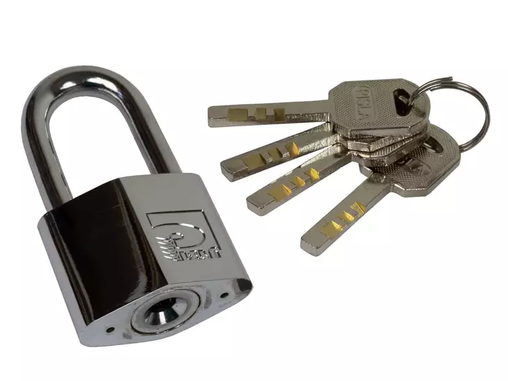 Pisla riippulukko 40mm messinki/kromi - Lukot,lukitus ja nivelsalvat - 6414675061176 - 1