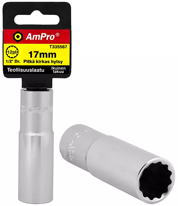 Pitkä kirkas hylsy 1/2" 30mm 12pt - 1/2 Hylsyt - 795609495806 - 1