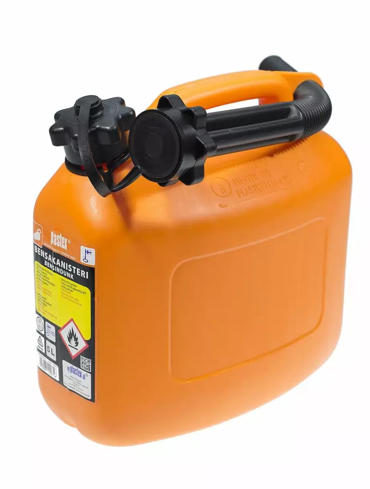 Plastex bensakanisteri oranssi 5L - Bensakanisterit,mittakannut ja suppilot - 6416061400316 - 1