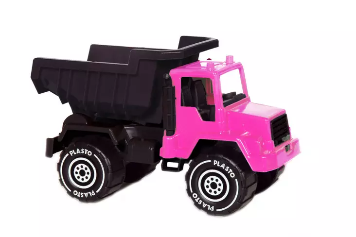 Plasto kuorma-auto 30cm pinkki/musta - Leikkiautot ja kauko-ohjattavat autot - 6410310216536 - 1