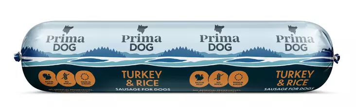 PrimaDog makkara 800g kalkkuna riisi - Koiran märkäruoat - 6430062460926 - 1