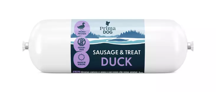 PrimaDog Treenimakkara Ankka 80g - Koiran herkut - 6438554012356 - 1