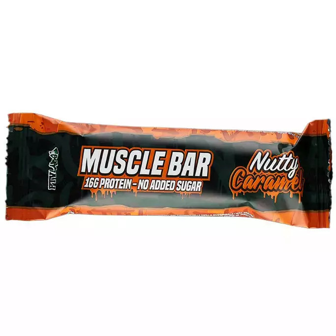 Ptvlabs Muscle Bar Nutty Caramel 55g - Urheiluravinteet ja -valmisteet - 6429811102026 - 1