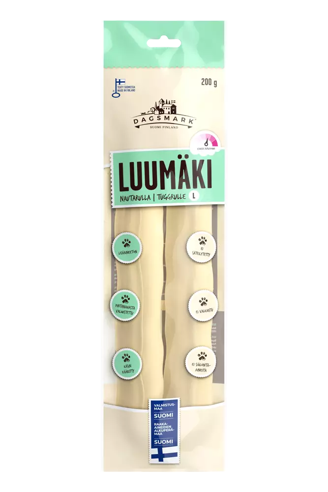 Pururulla Luumäki 200 g nautarulla L - Koiran luut - 6430066380756 - 1