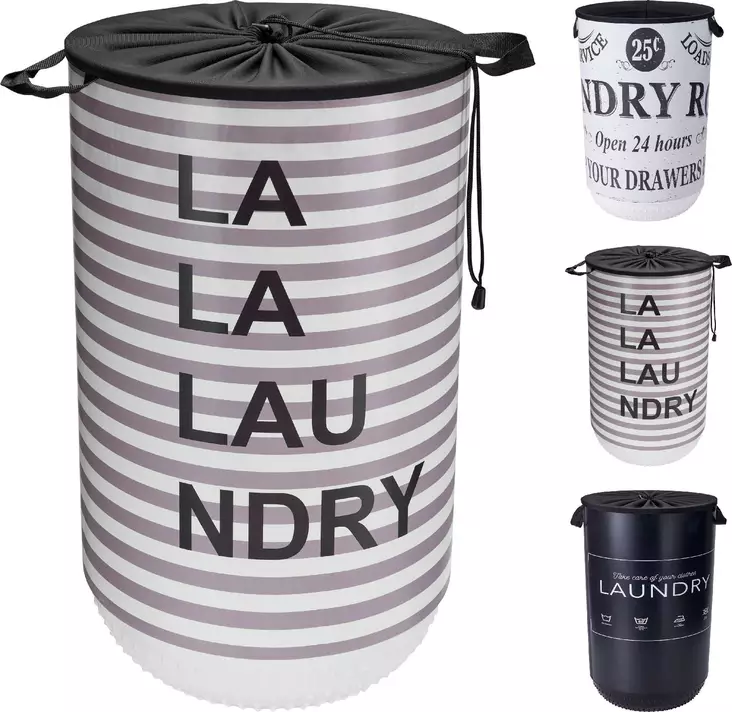 Pyykkikori 40l "La la lau ndry" - Pyykinkuivaustelineet - 8721037754446 - 1