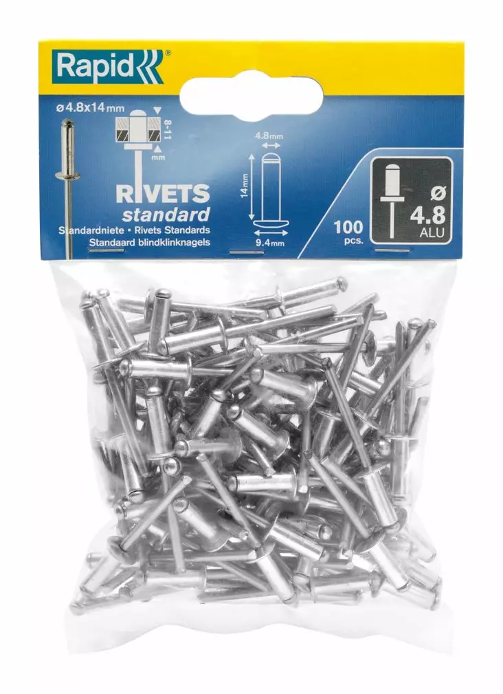 Rapid vetoniitti alu 4.8X14mm 100kpl - Niitit ja hakaset - 4051661013416 - 1