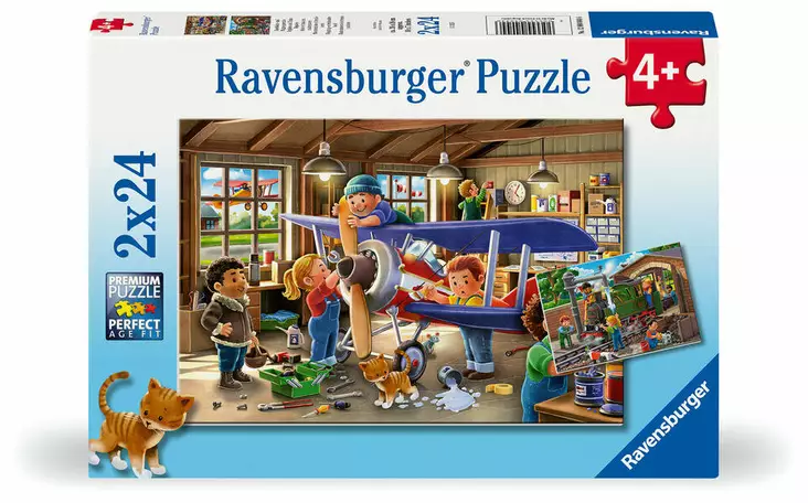 Ravensburger Palapeli Airplane &Train repairs 2x24p - Palapelit ja pulmapelit - 4005555040446 - 1