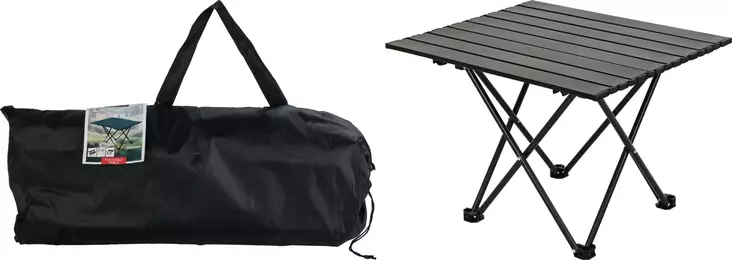 Retkipöytä musta metallinen 56x40x46 cm - Retkipöydät - 8721037303606 - 1