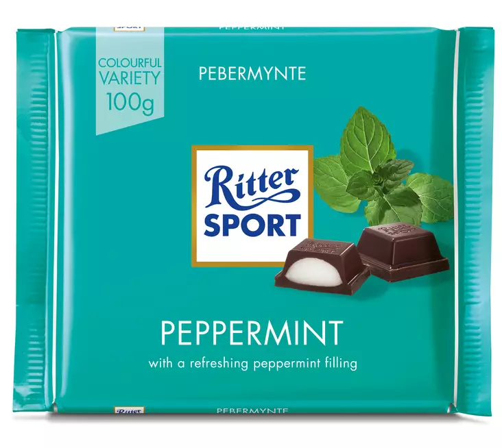Ritter sport peppermint 100g - Suklaat - 4000417028006 - 1