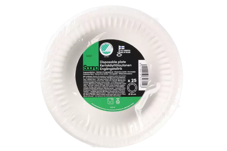 Saana kertakäyttölautanen syvä 19cm 25kp - Kertakäyttölautaset - 6410413327146 - 4