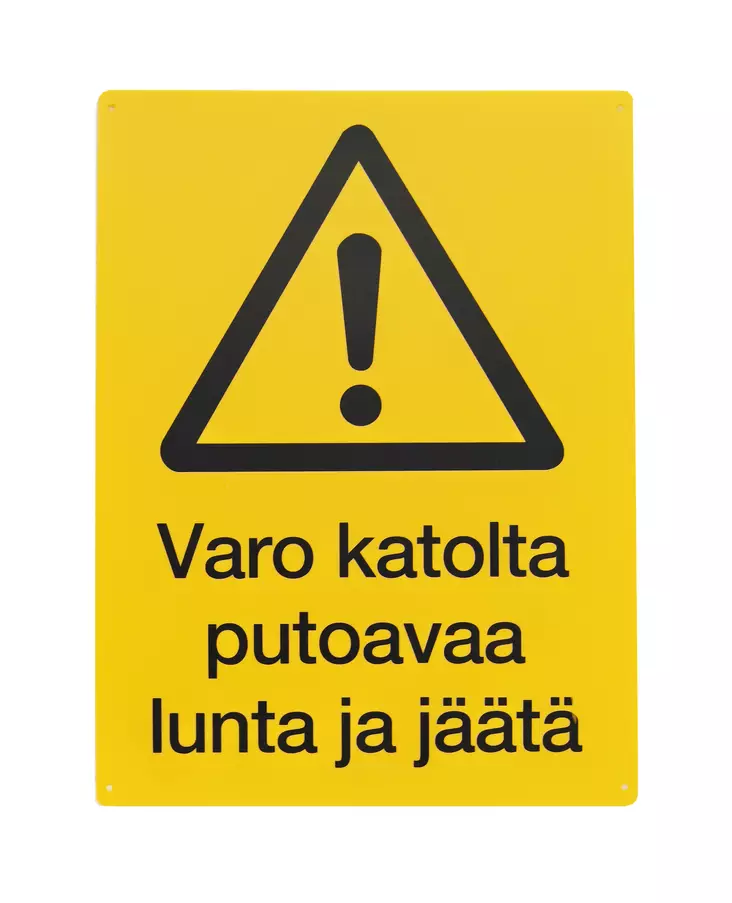 Safemate varoitusmerkki varo katolta putoavaa lunta ja jäätä 30 x 40 cm - Kyltit, opasteet ja numerot - 6430050628246 - 1