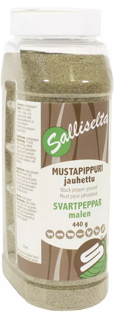 SALLINEN MUSTAPIPPURI JAUHETTU 440G - Mausteet - 6436501005246 - 1