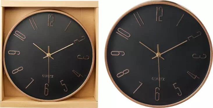Seinäkello musta 30,5cm - Seinäkellot - 8721037987486 - 1
