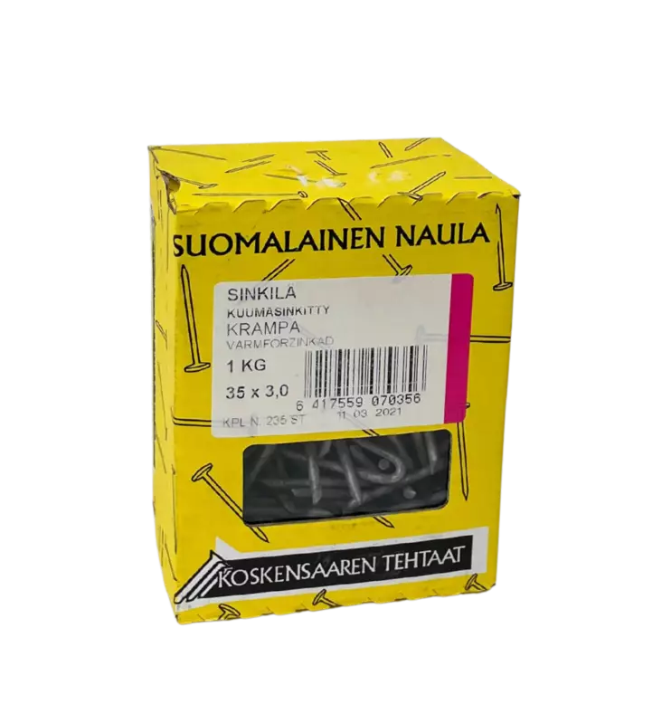 Sinkilä kuumasinkitty 35x3mm 1kg - Niitit ja hakaset - 6417559070356 - 1