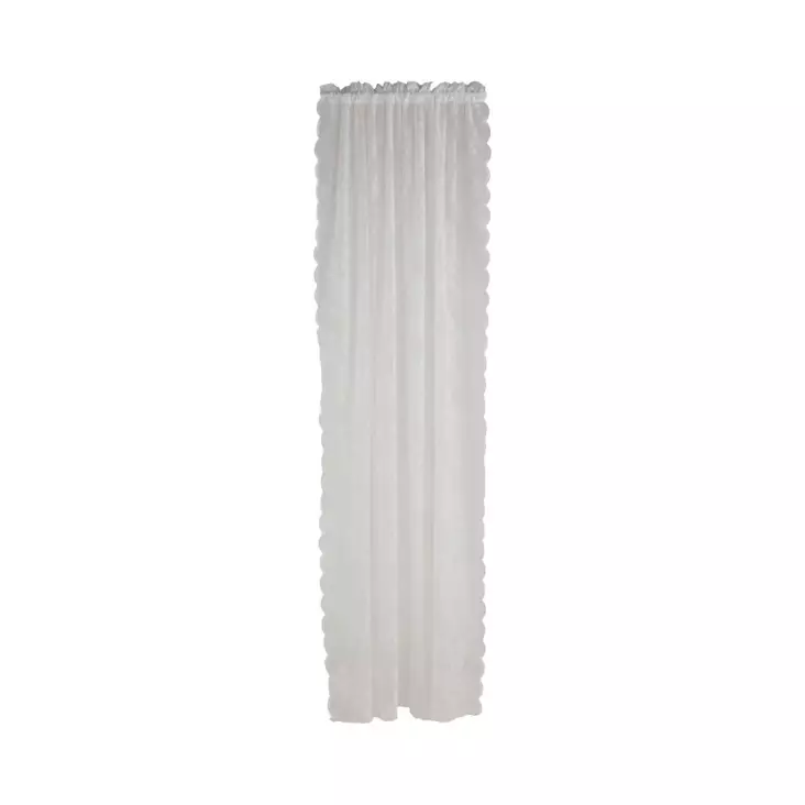 Sivuverhot kukkapitsiset 130x250cm valk. - Sivuverho - 7318161564556 - 1
