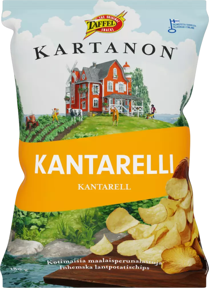 Taffel Kartanon kantarelli sipsi 180g - Sipsit, snacksit ja pähkinät - 6410380037246 - 1