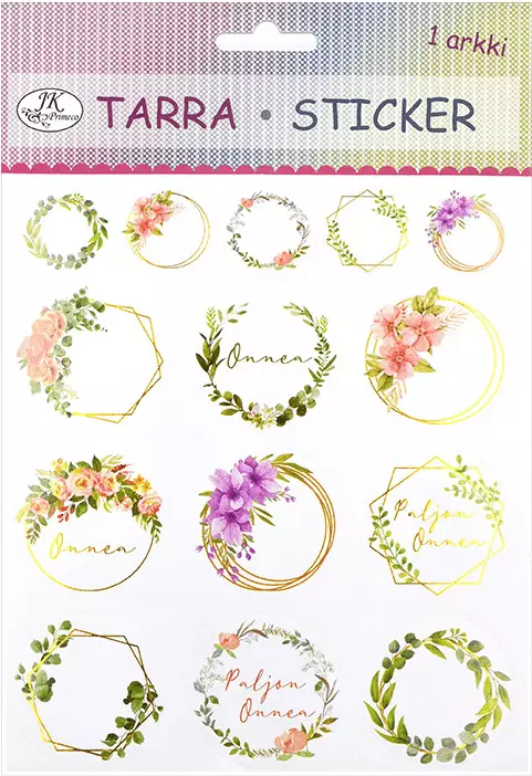 Tarra-arkki kukkakranssi - Tarrat - 6417715025886 - 1