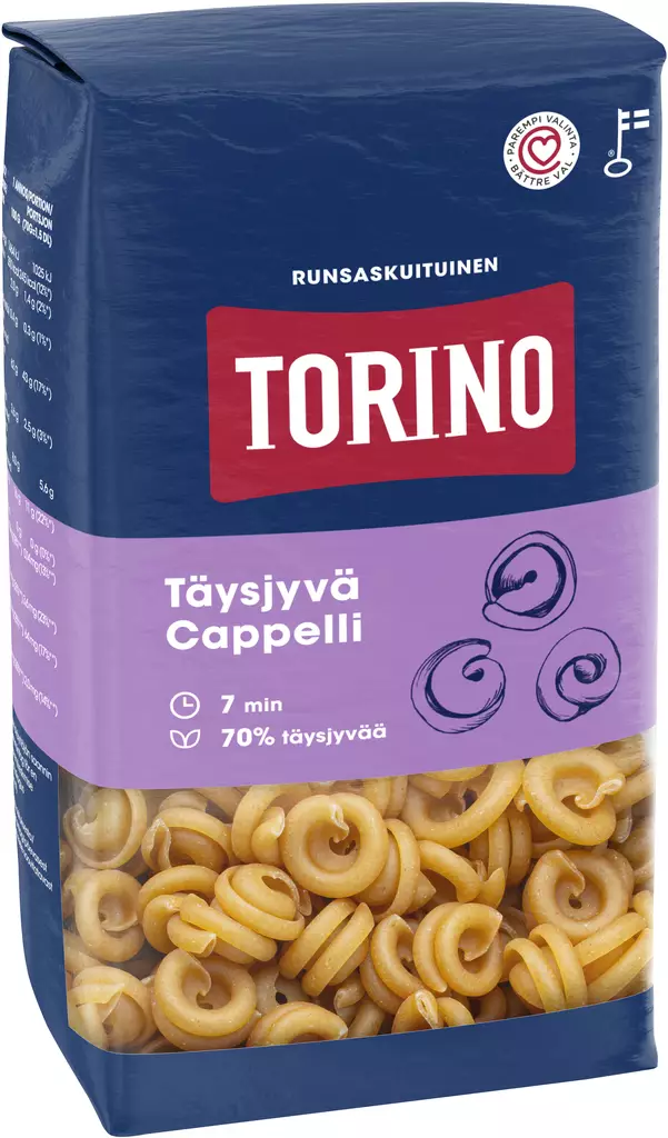 Torino täysjyvä Cappelli pasta 500g - Pastat - 6411200100256 - 1