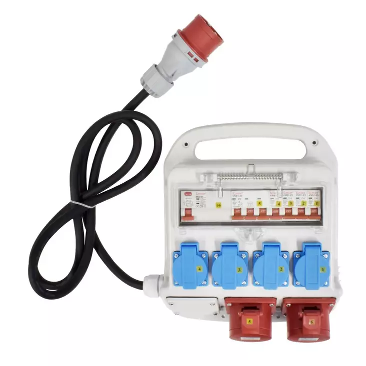 Työmaan alakeskus 2x16A+4schuko - Voimavirtakytkentä - 6438140279026 - 1